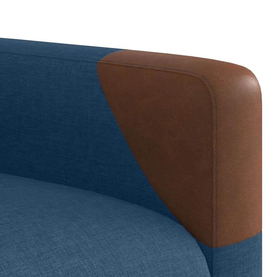 Fauteuil inclinable électrique Bleu Tissu - 11
