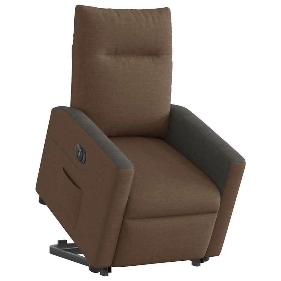 Fauteuil inclinable électrique marron tissu - 3