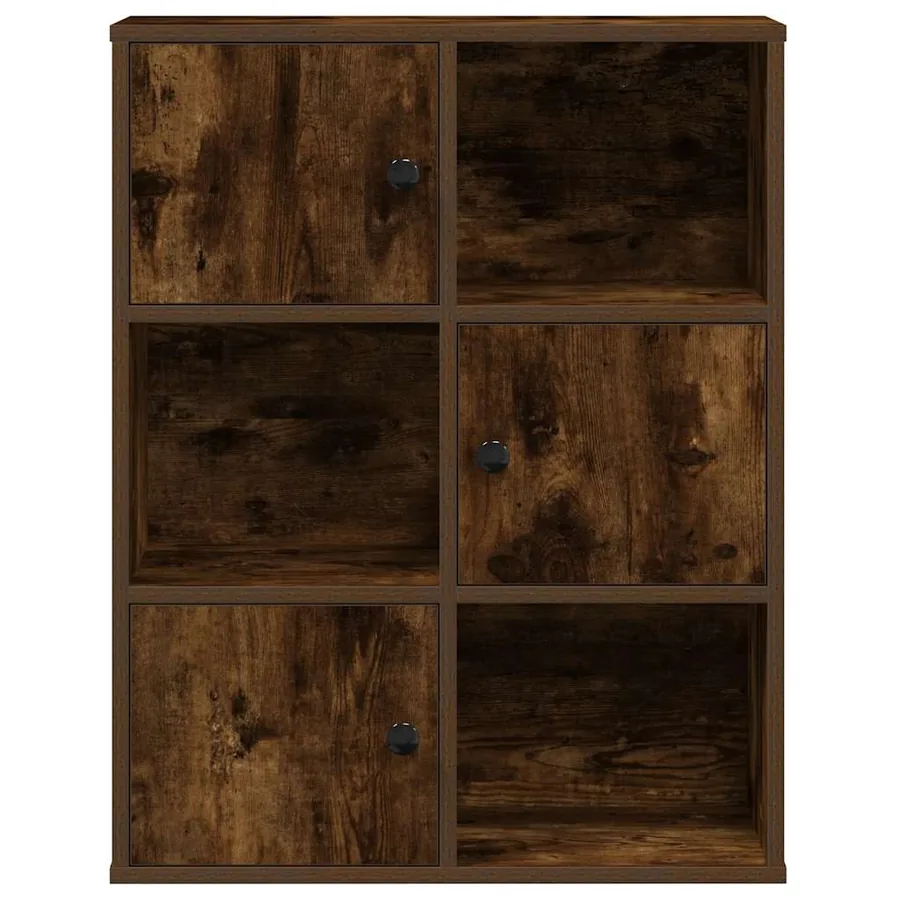 Bibliothèque chêne fumé 60x24x76,5 cm bois d'ingénierie - 5