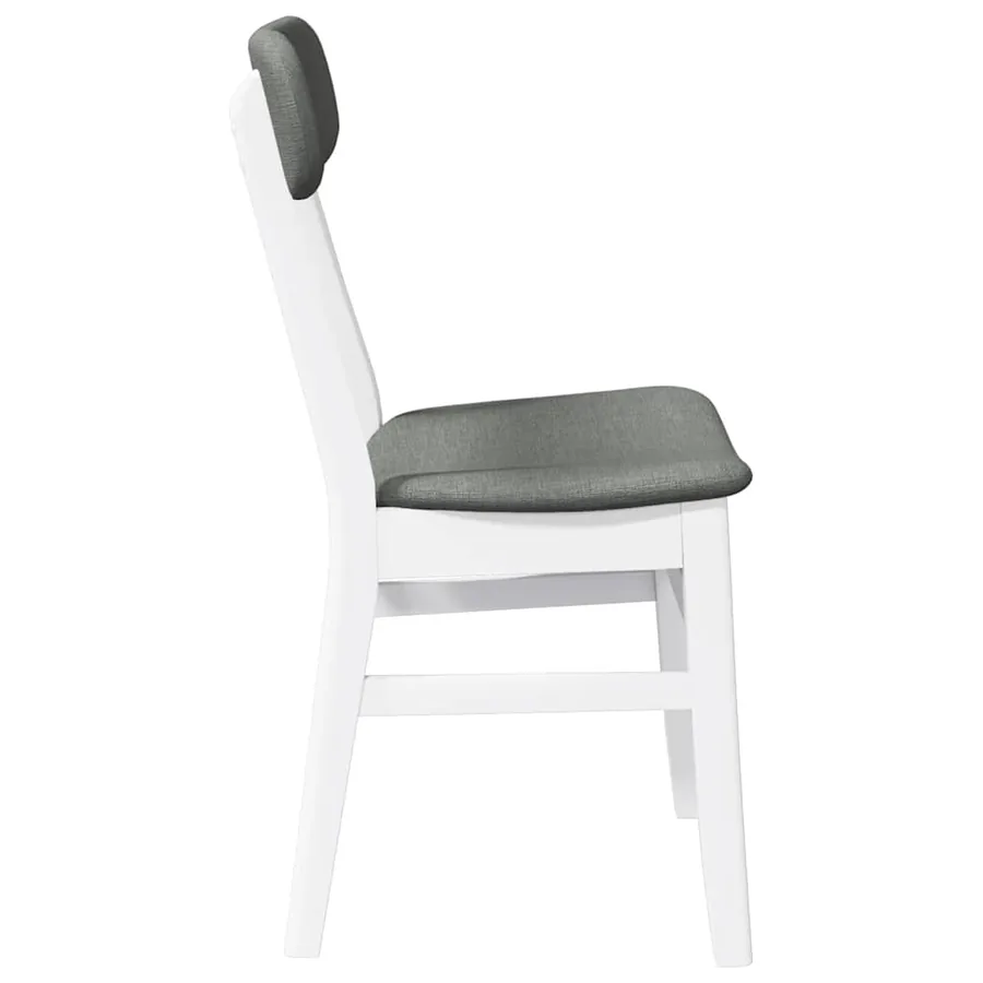 Chaises à manger coussins 2 pcs blanc bois massif caoutchouc - 6