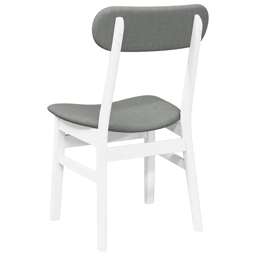 Chaises à manger coussins 2 pcs blanc bois massif caoutchouc - 7