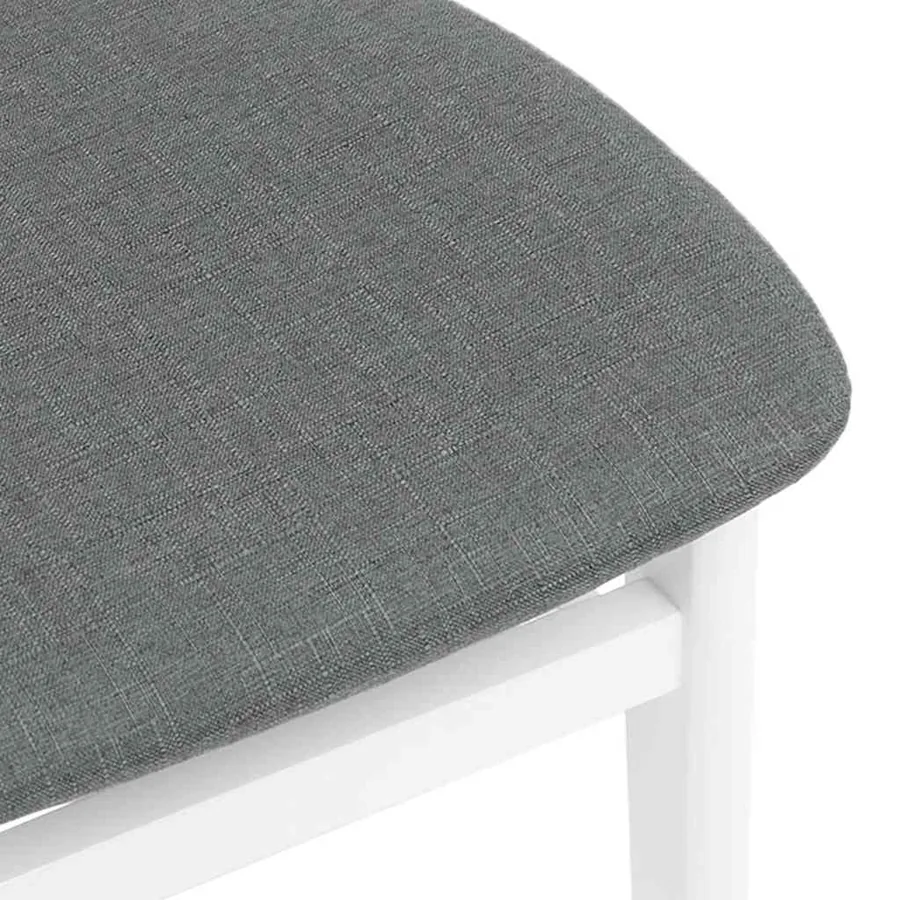 Chaises à manger coussins 2 pcs blanc bois massif caoutchouc - 8