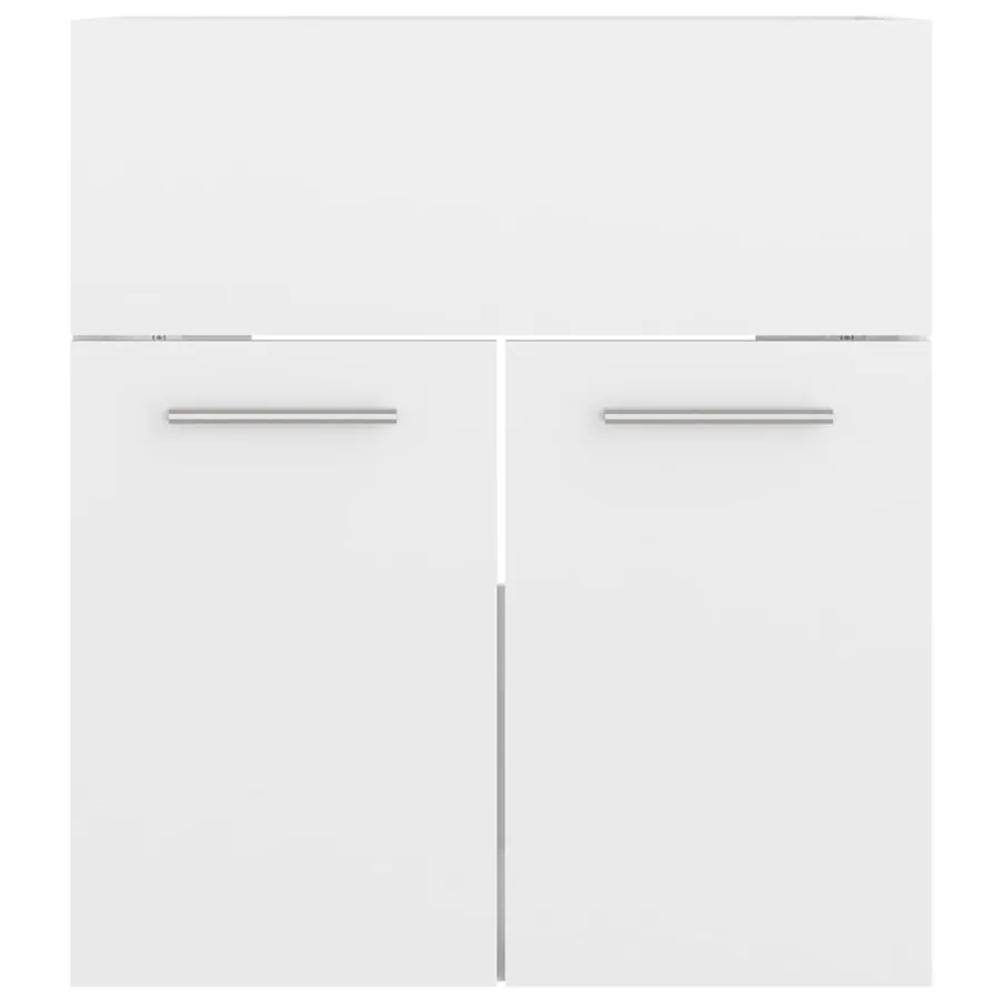 Ensemble de meubles de salle de bain Blanc brillant Aggloméré - 12