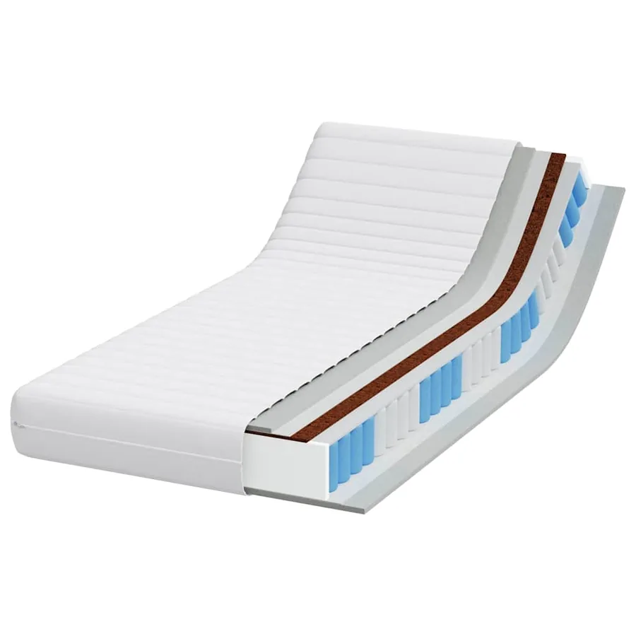 Matelas Blanc 90 x 190 cm Ressort ensaché - 3