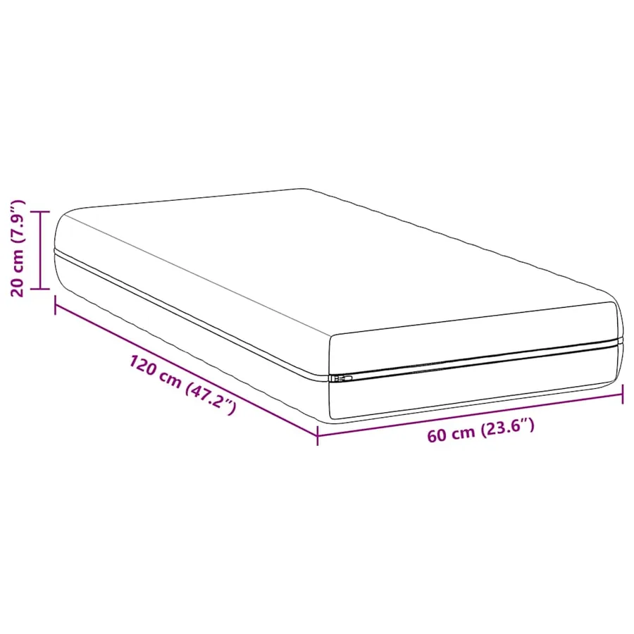 Matelas Blanc 60 x 120 cm Ressort ensaché - 10