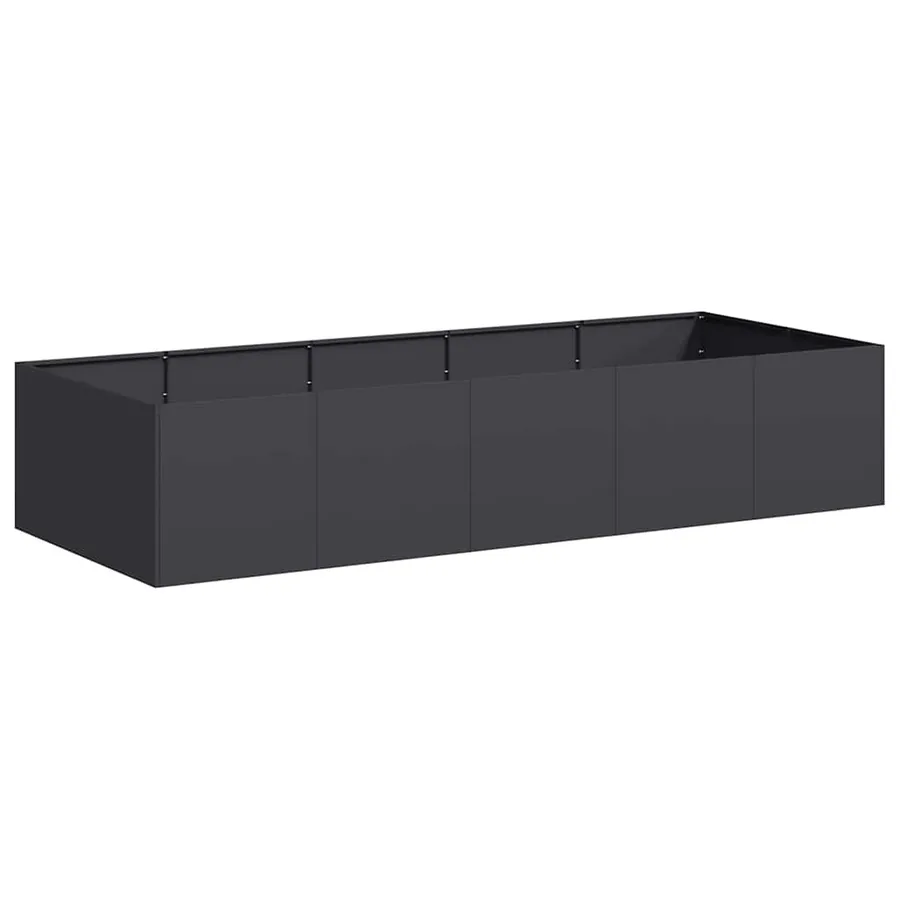 Jardinière noir 200x80x40 cm acier - 2