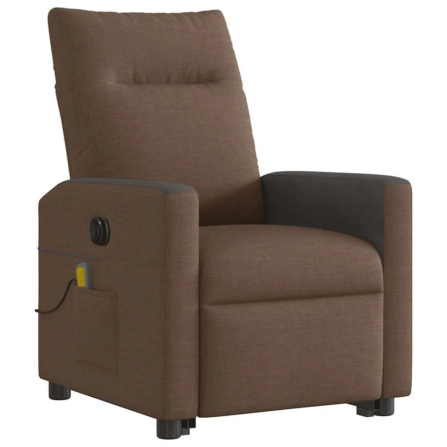 Fauteuil inclinable de massage électrique Marron Tissu - 4