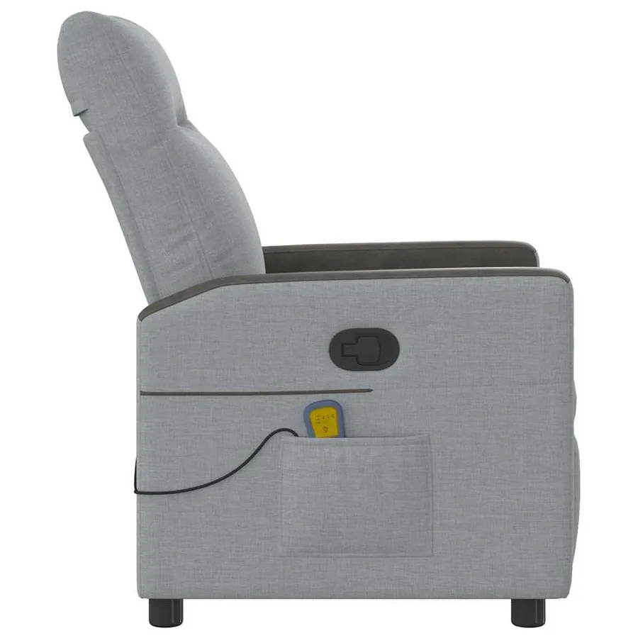 Fauteuil de massage inclinable Gris clair Tissu - 4