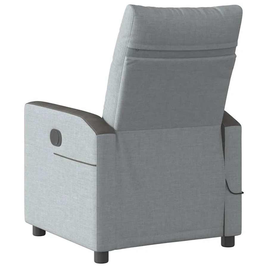 Fauteuil de massage inclinable Gris clair Tissu - 5