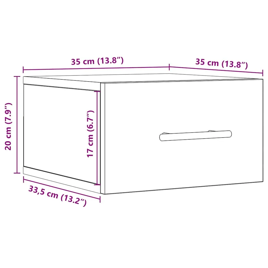 Cabinet de chevet 2 pc 35 x 35 x 20 cm Bois d'ingénierie - 13