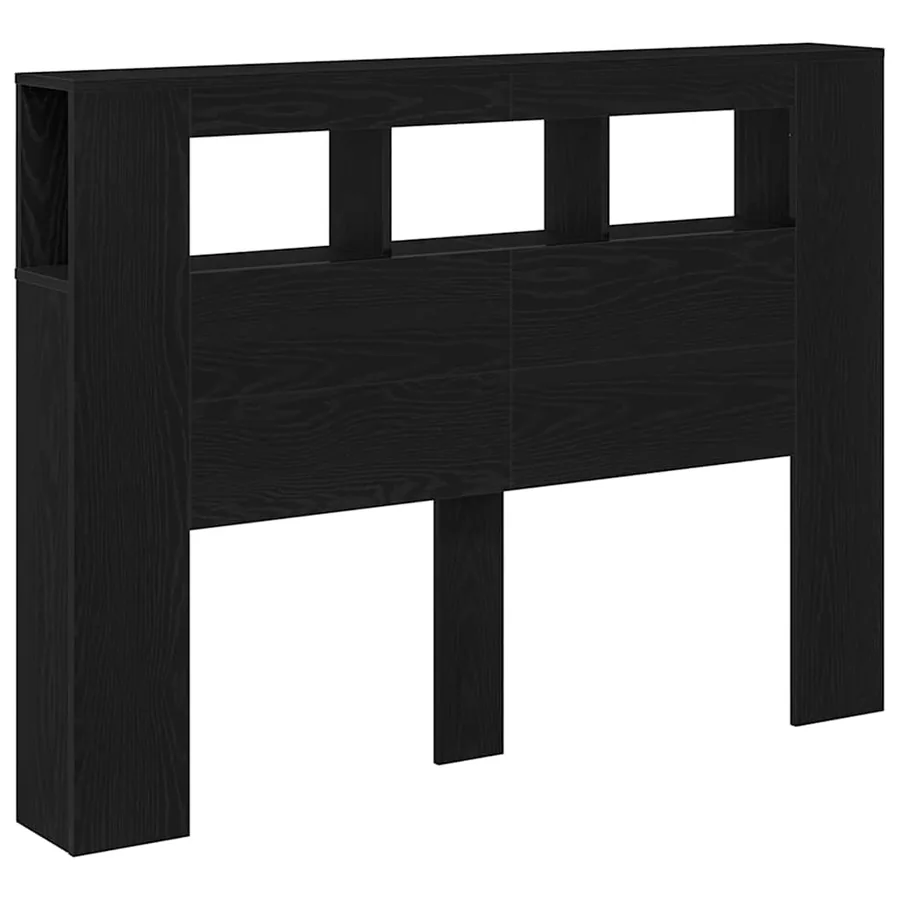 Tête de lit LED avec étagère Chêne noir 140 x 18,5 x 103,5 cm - 6