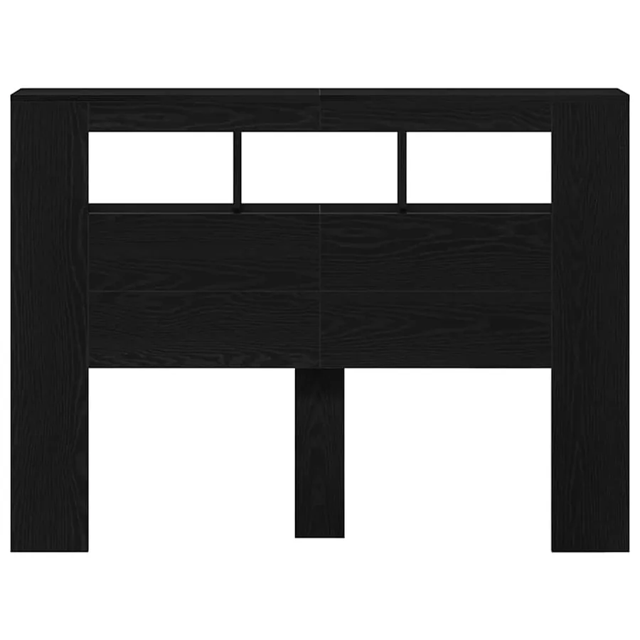 Tête de lit LED avec étagère Chêne noir 140 x 18,5 x 103,5 cm - 7