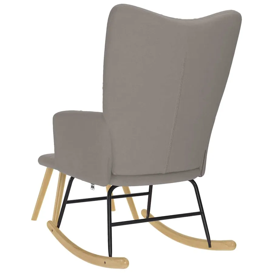 Chaise à bascule avec repose-pied Taupe Tissu - 7