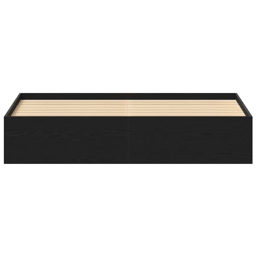 Cadre de lit sans matelas en chêne noir 200x200 cm bois d'ingénierie - 5