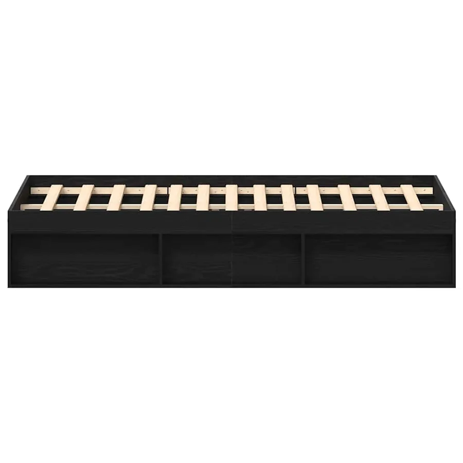 Cadre de lit sans matelas en chêne noir 200x200 cm bois d'ingénierie - 6