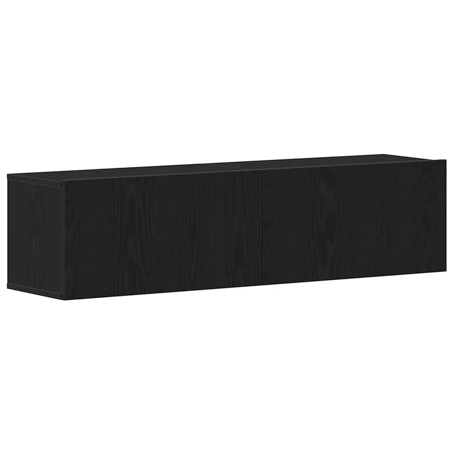 Meuble TV chêne noir 120x30x30,5 cm bois d'ingénierie - 2