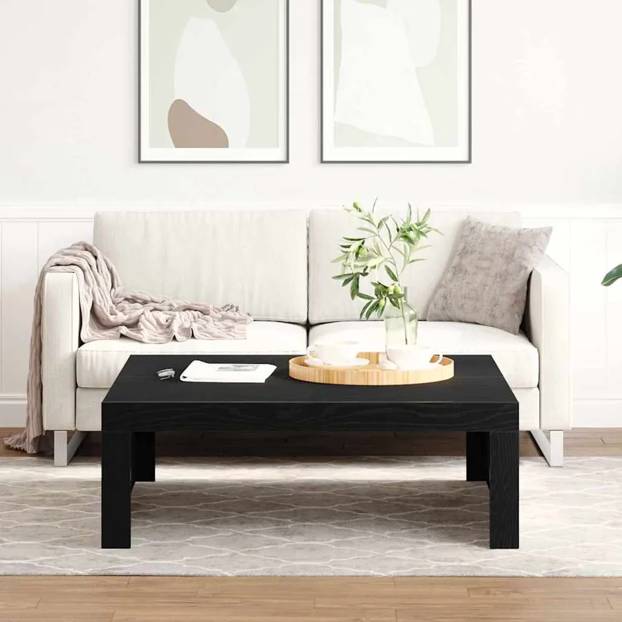 Table basse Chêne noir 100 x 100 x 35 cm Bois d'ingénierie - 4