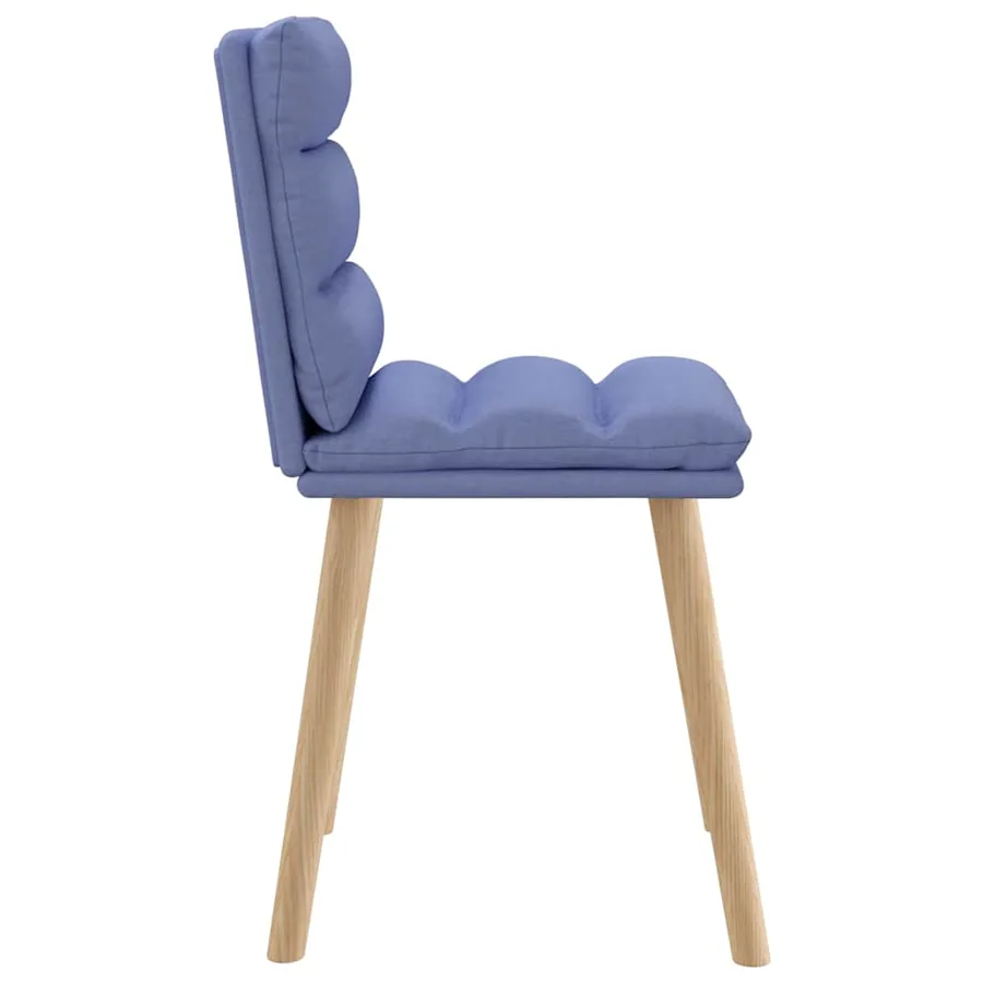 Chaises à manger lot de 6 bleu jean tissu - 5