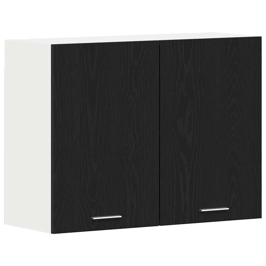 Armoire suspendue avec étagère Lyon Chêne noir 80 x 31 x 60 cm - 2
