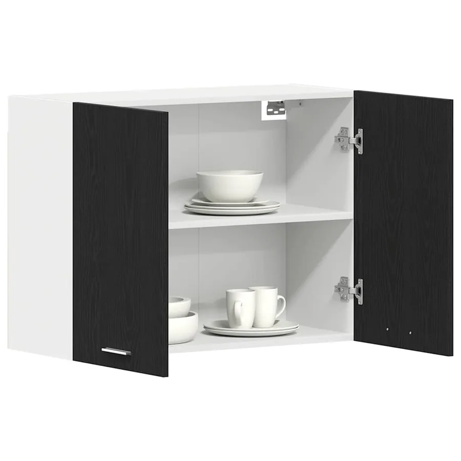 Armoire suspendue avec étagère Lyon Chêne noir 80 x 31 x 60 cm - 3