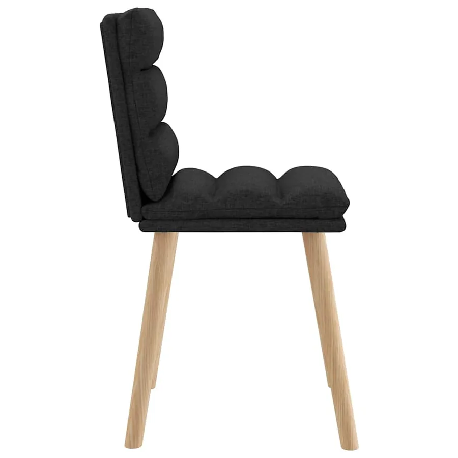 Chaises à manger lot de 6 noir tissu - 5