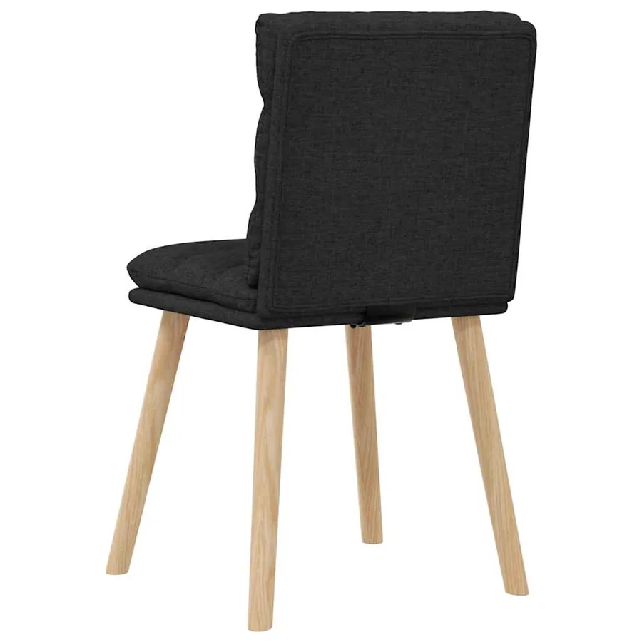 Chaises à manger lot de 6 noir tissu - 6