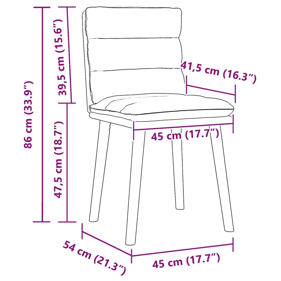 Chaises à manger lot de 6 noir tissu - 9