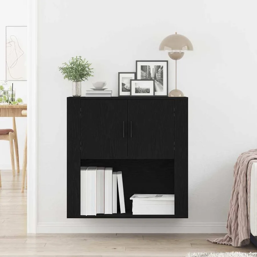 Meuble mural Chêne noir 80 x 33 x 80 cm Bois d'ingénierie - 4