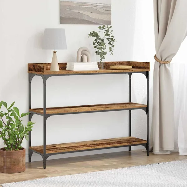 Table Console avec étagère Bois ancien 100 x 30 x 80 cm