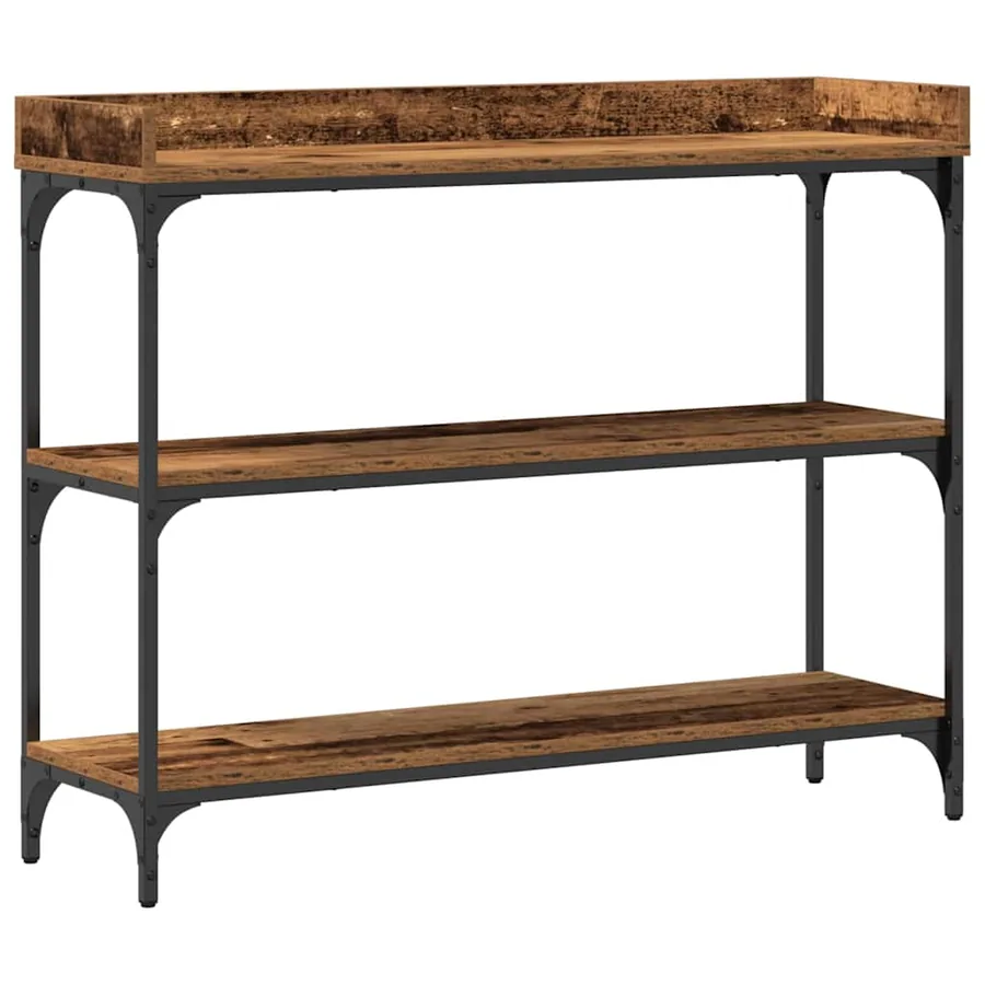 Table Console avec étagère Bois ancien 100 x 30 x 80 cm - 2