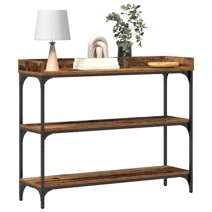 Table Console avec étagère Bois ancien 100 x 30 x 80 cm - 3