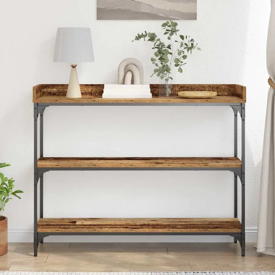 Table Console avec étagère Bois ancien 100 x 30 x 80 cm - 4