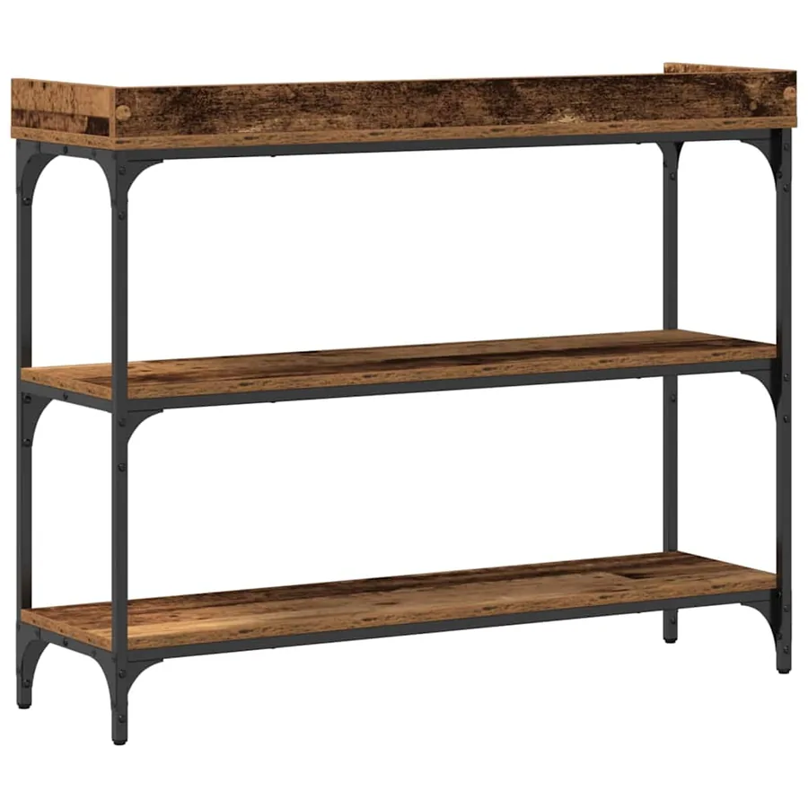 Table Console avec étagère Bois ancien 100 x 30 x 80 cm - 7