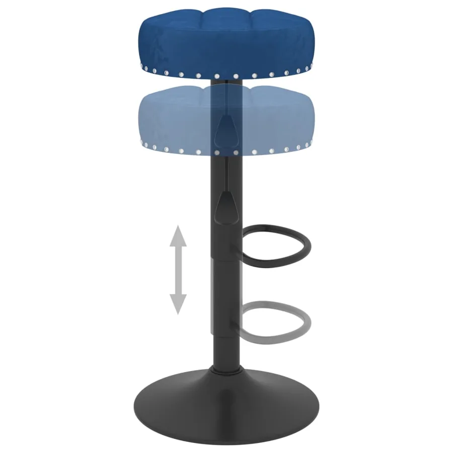 Tabourets de bar lot de 2 bleu velours - 7