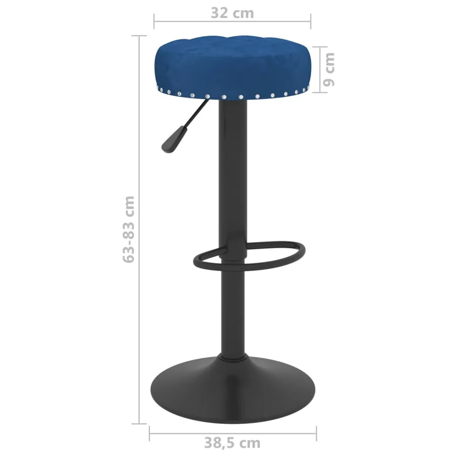 Tabourets de bar lot de 2 bleu velours - 9