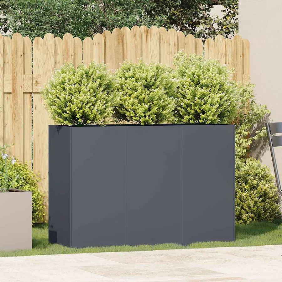 Jardinière anthracite 120x40x80 cm acier laminé à froid - 3