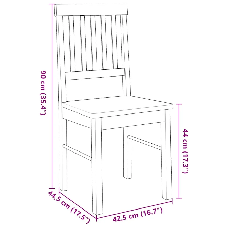 Chaises à manger 2 pcs blanc bois massif caoutchouc - 11
