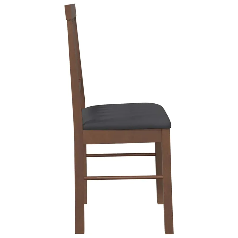 Chaises à manger coussins 2 pcs marron bois massif caoutchouc - 6