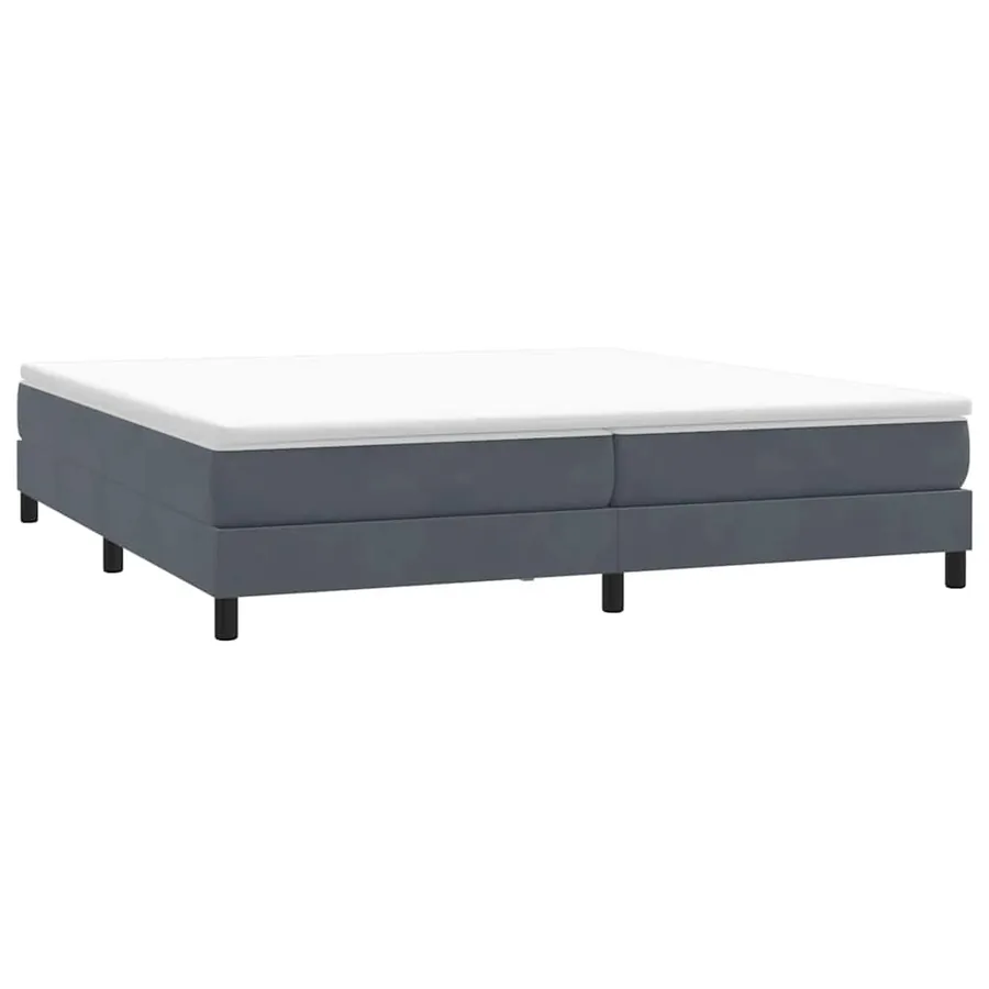 Sommier à lattes de lit et matelas gris foncé 180x220cm velours - 5