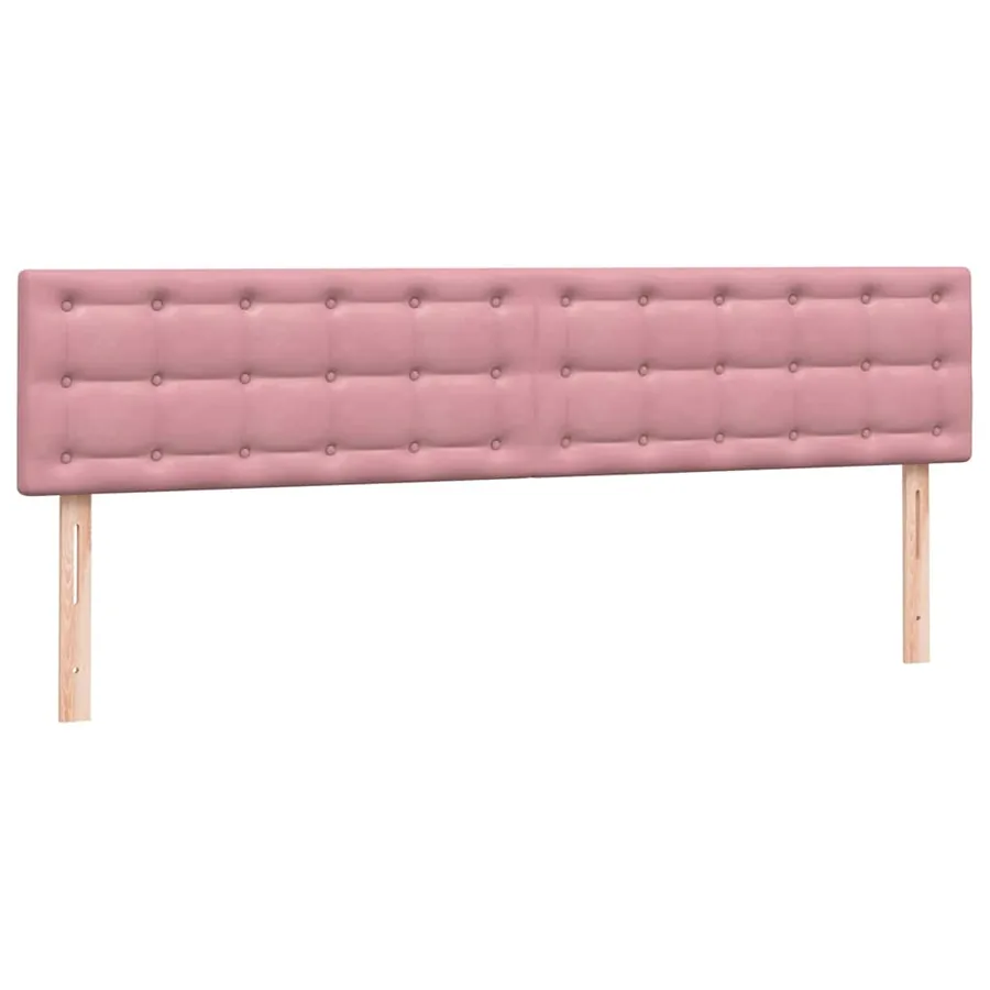 Sommier à lattes de lit avec matelas rose 180x220 cm velours - 6