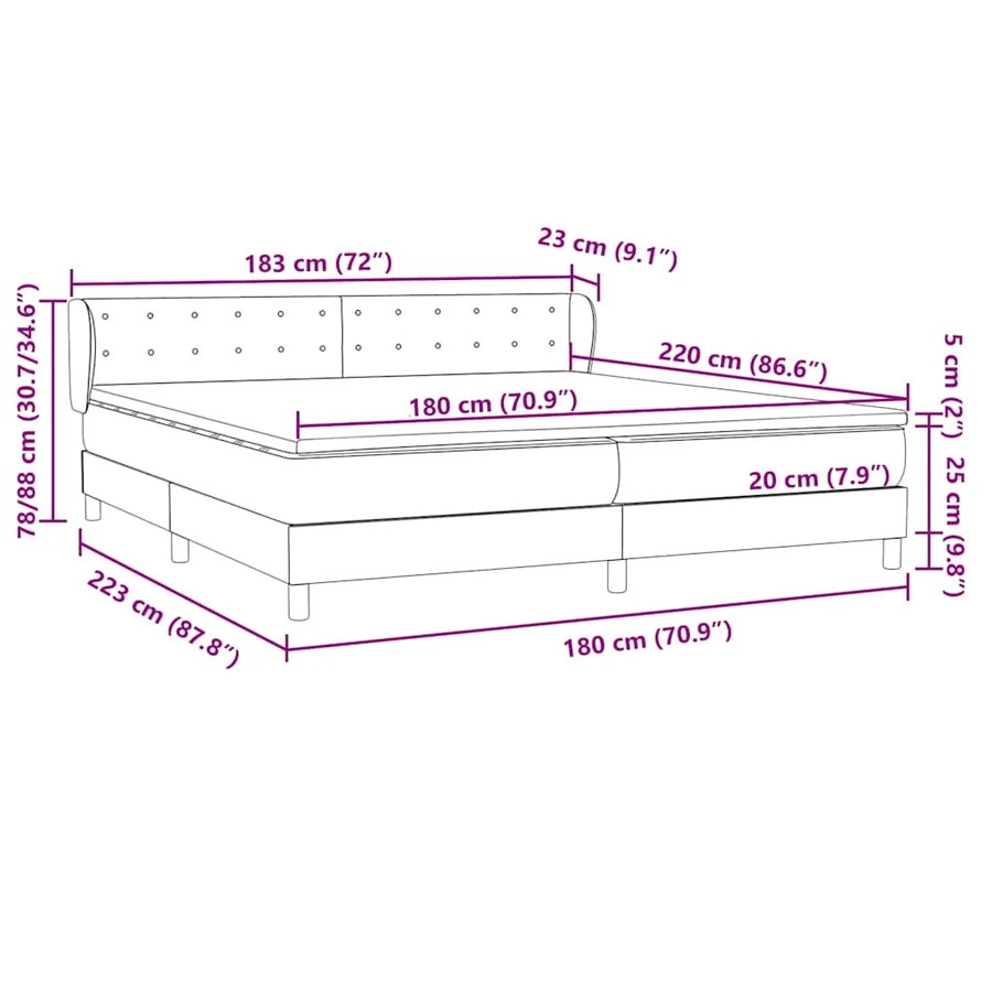 Sommier à lattes de lit avec matelas rose 180x220 cm velours - 12
