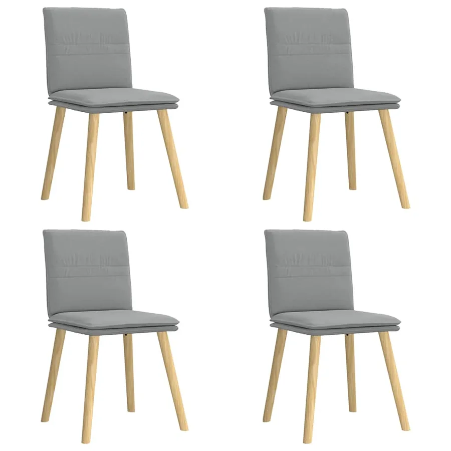 Chaises à manger lot de 4 gris clair tissu - 2