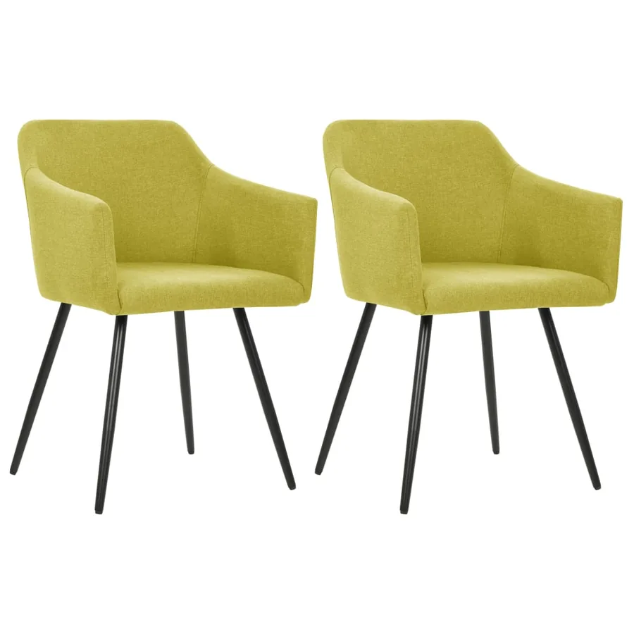 Chaises à manger lot de 2 vert tissu