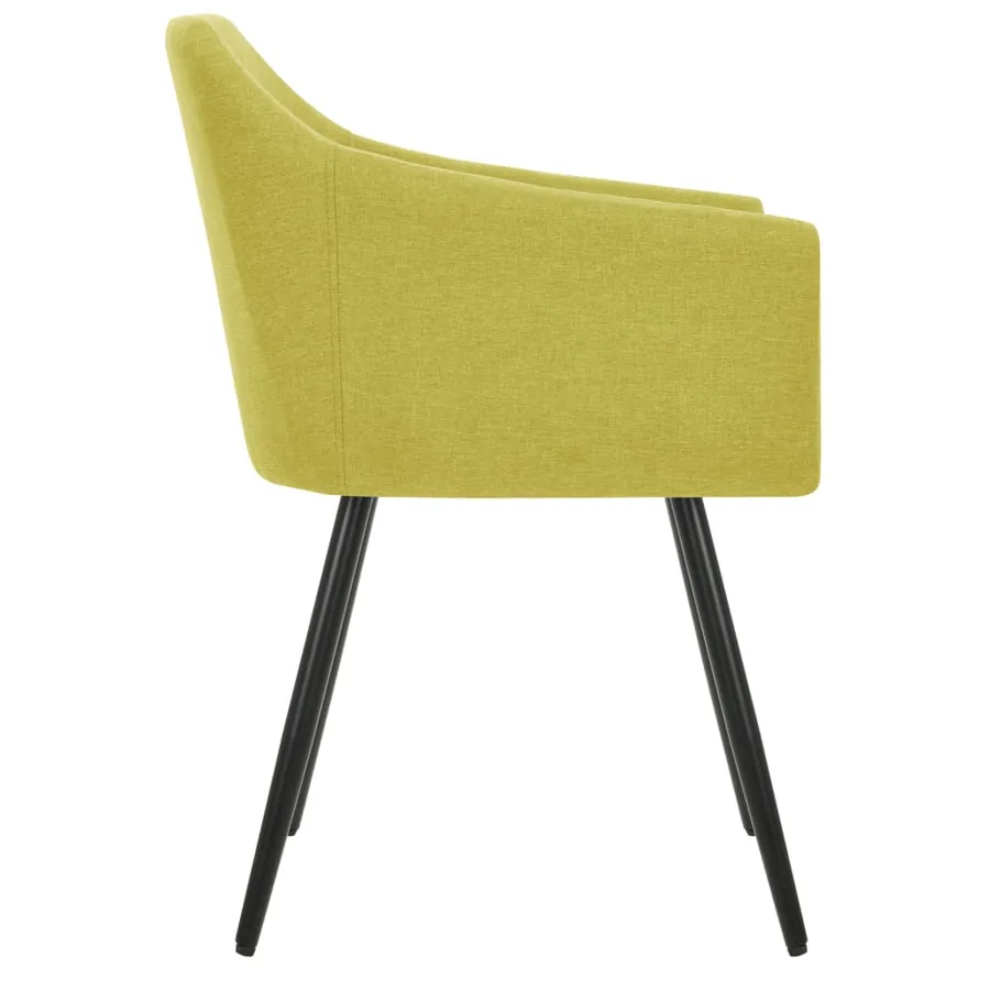 Chaises à manger lot de 2 vert tissu - 4