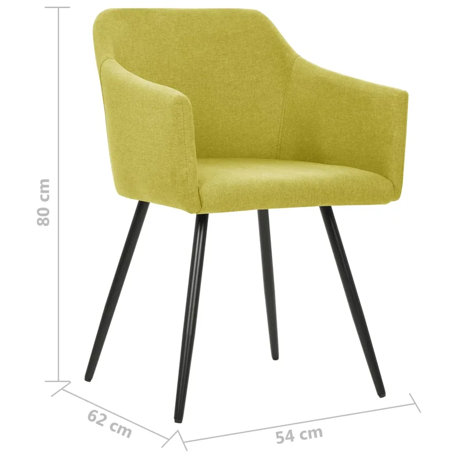 Chaises à manger lot de 2 vert tissu - 7