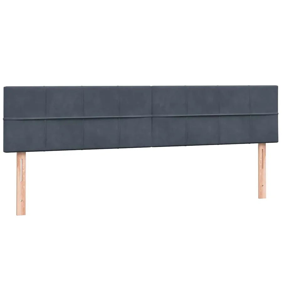Sommier à lattes de lit et matelas et LED gris foncé 200x220cm velours - 7
