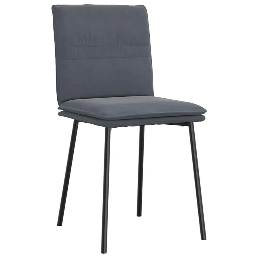 Chaises à manger lot de 2 Gris foncé Velours - 3