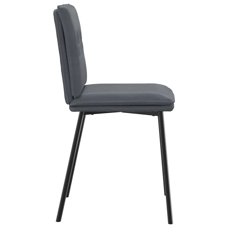 Chaises à manger lot de 2 Gris foncé Velours - 5