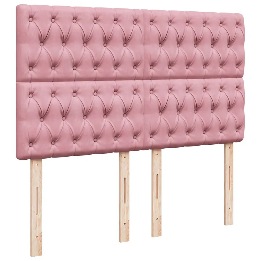 Cadre de lit ottoman avec matelas rose 140x200 cm velours - 13
