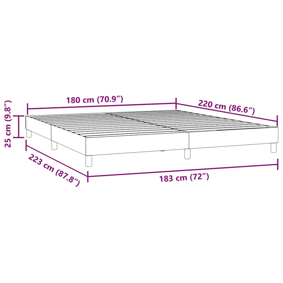 Sommier à lattes de lit sans matelas gris clair 180x220 cm - 10